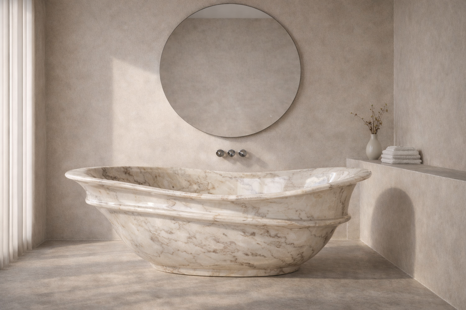 Terra Flame Stone Tub - Oro Bansarino