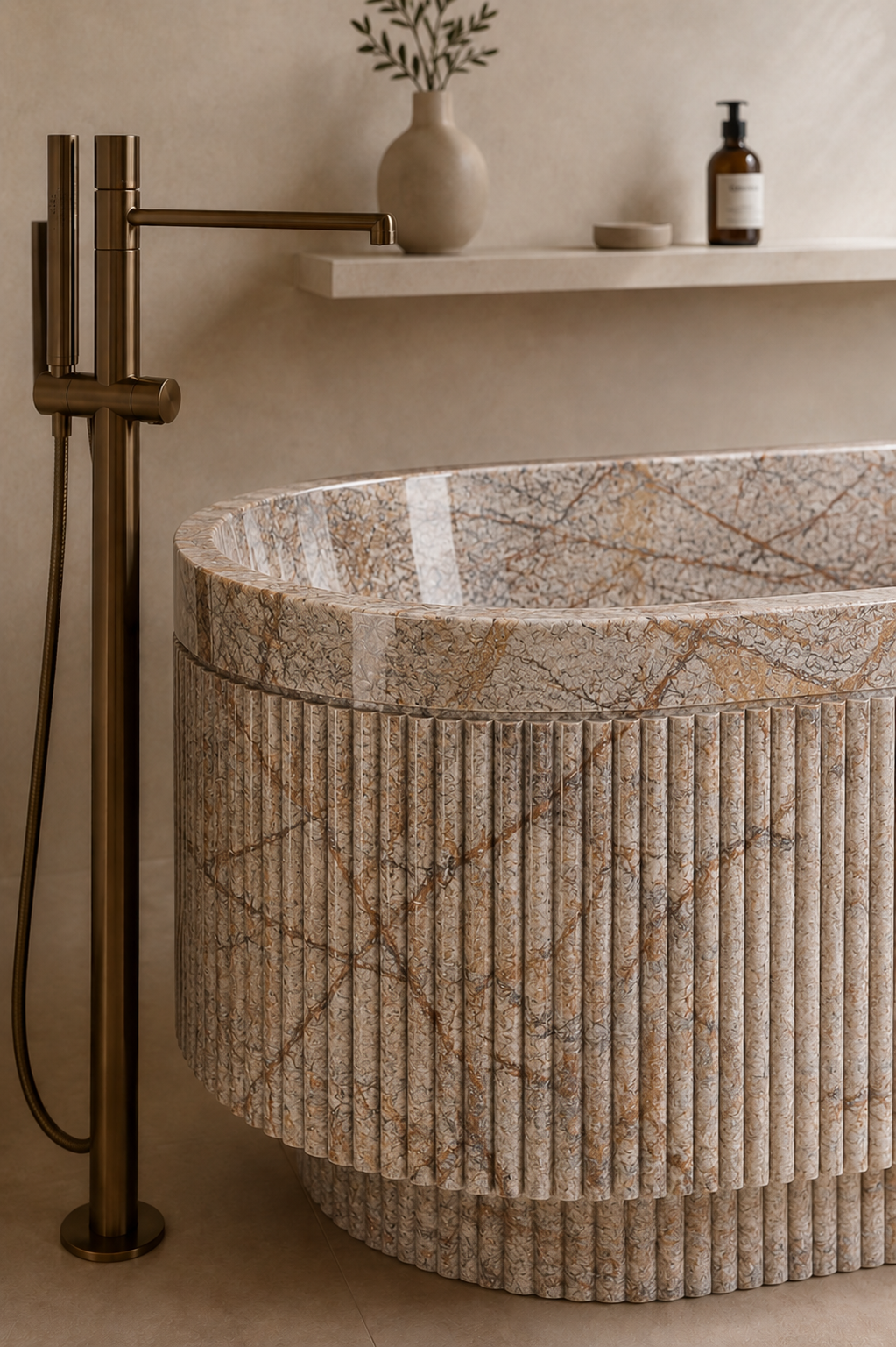 Terra Fluted Bath - View 3