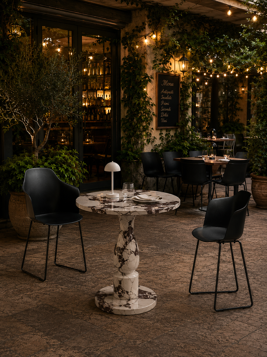 Milano Bistro Table - Calacatta viola