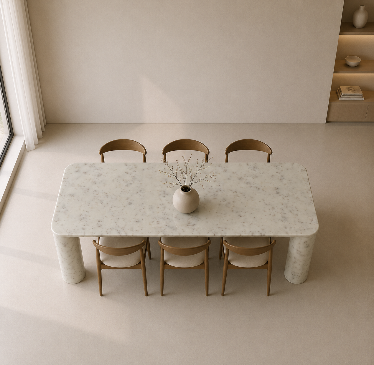 Ivory Pillar Dining Table - Oro Bansarino