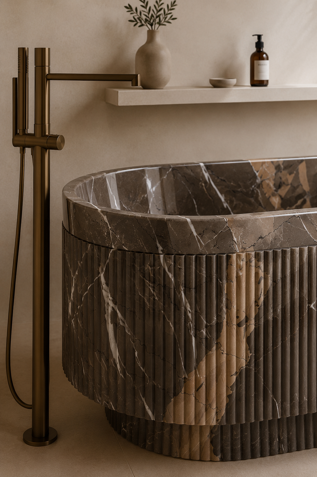Terra Fluted Bath - View 3