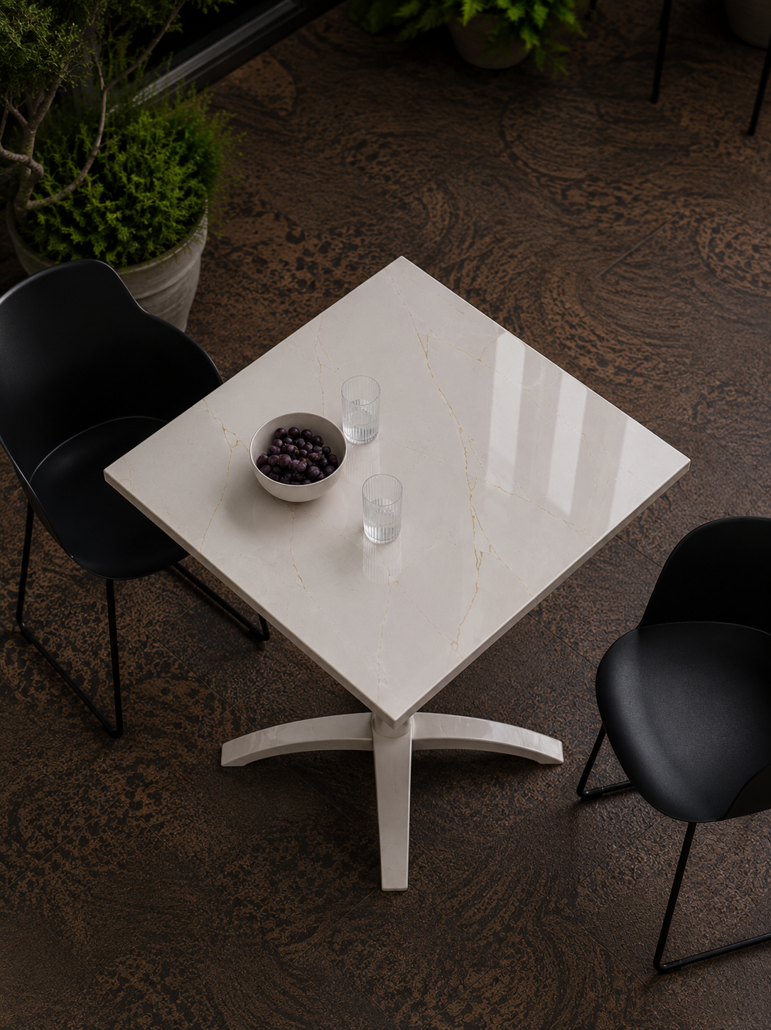 Lucentis Bistro Table - Botticino Oro