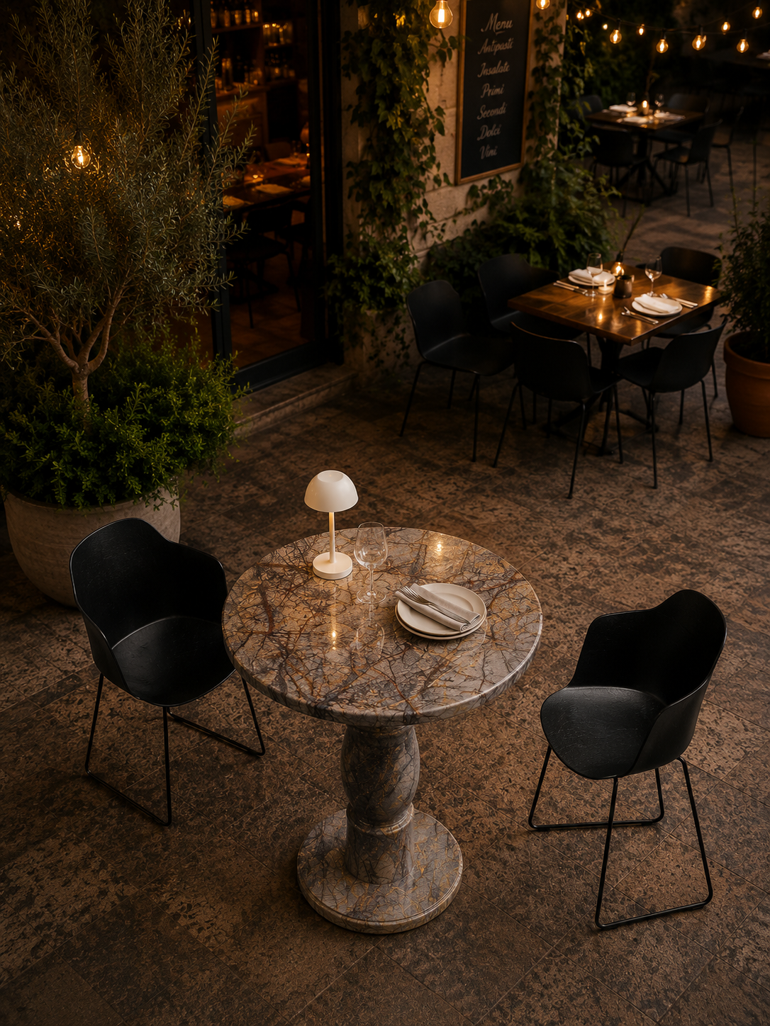 Milano Bistro Table - Beige brown Aurex