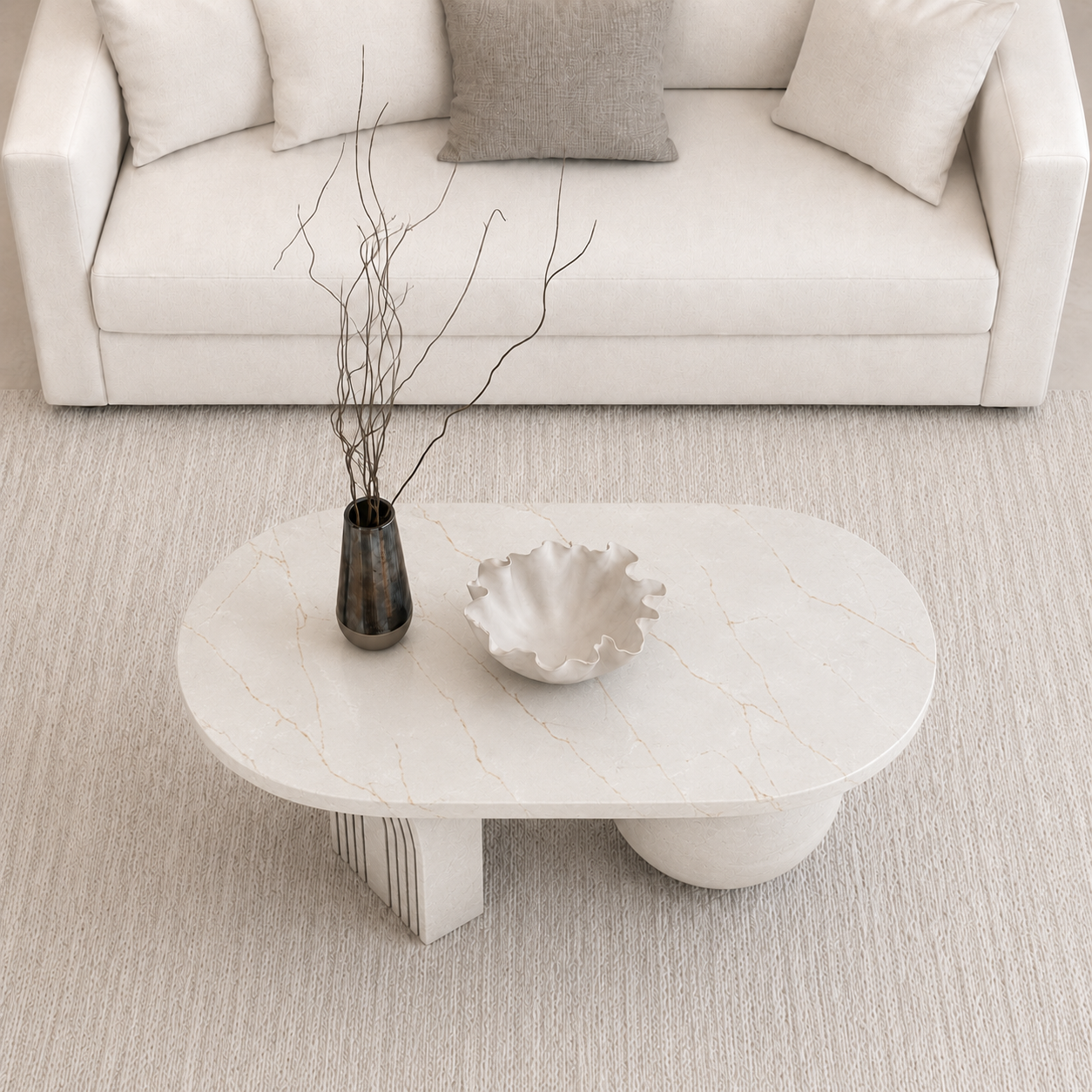 Terra Orb Coffee Table - Botticino Oro