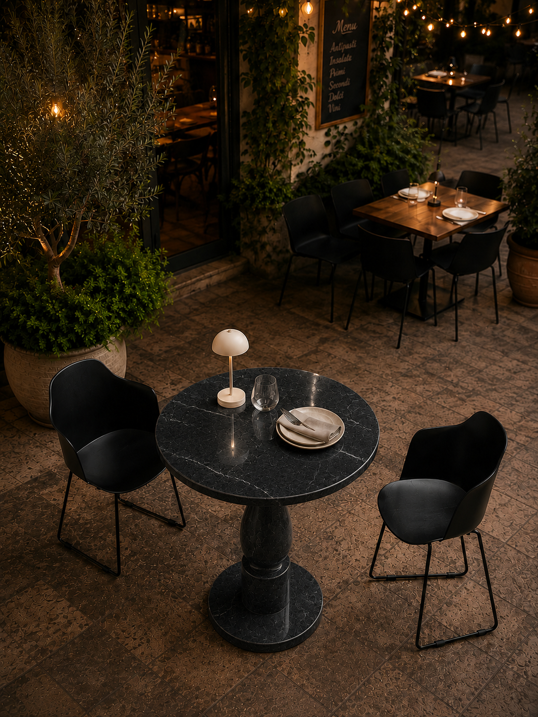 Milano Bistro Table - Black valeriano
