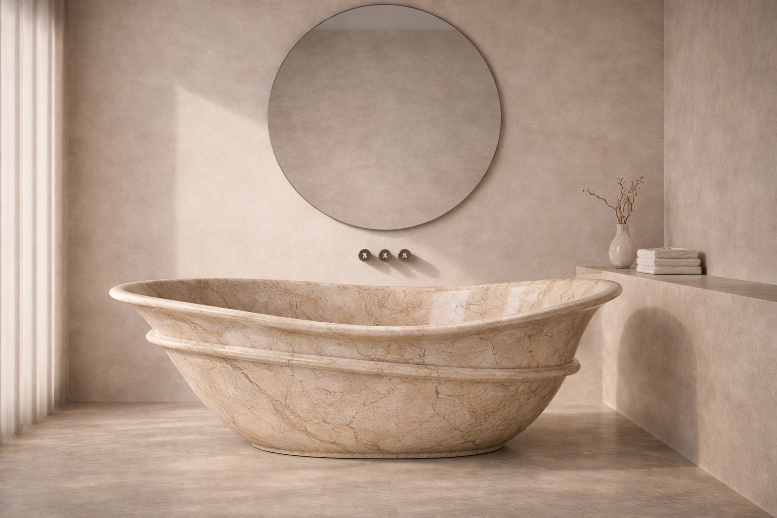 Terra Flame Stone Tub - View 1