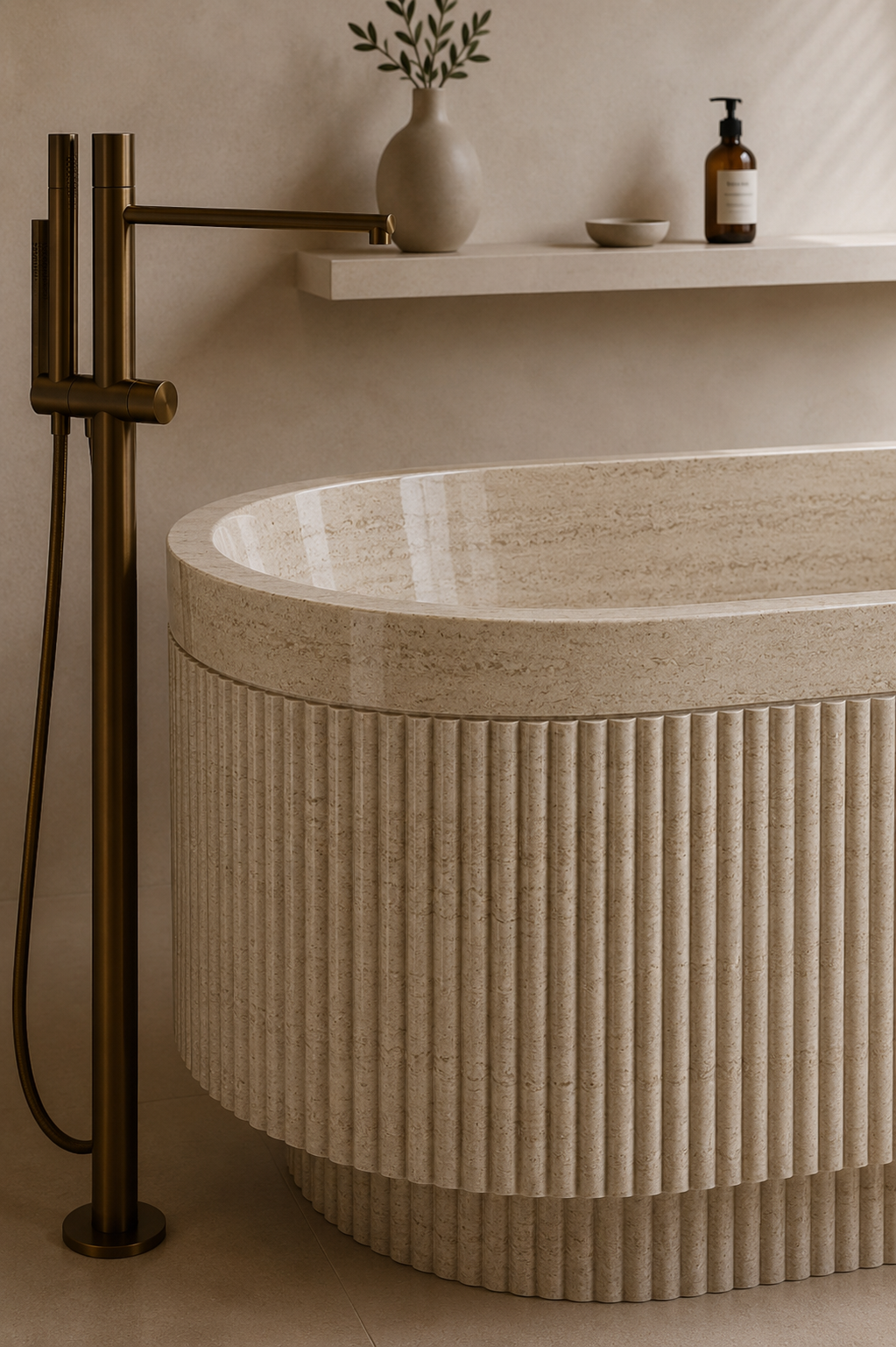 Terra Fluted Bath - View 3
