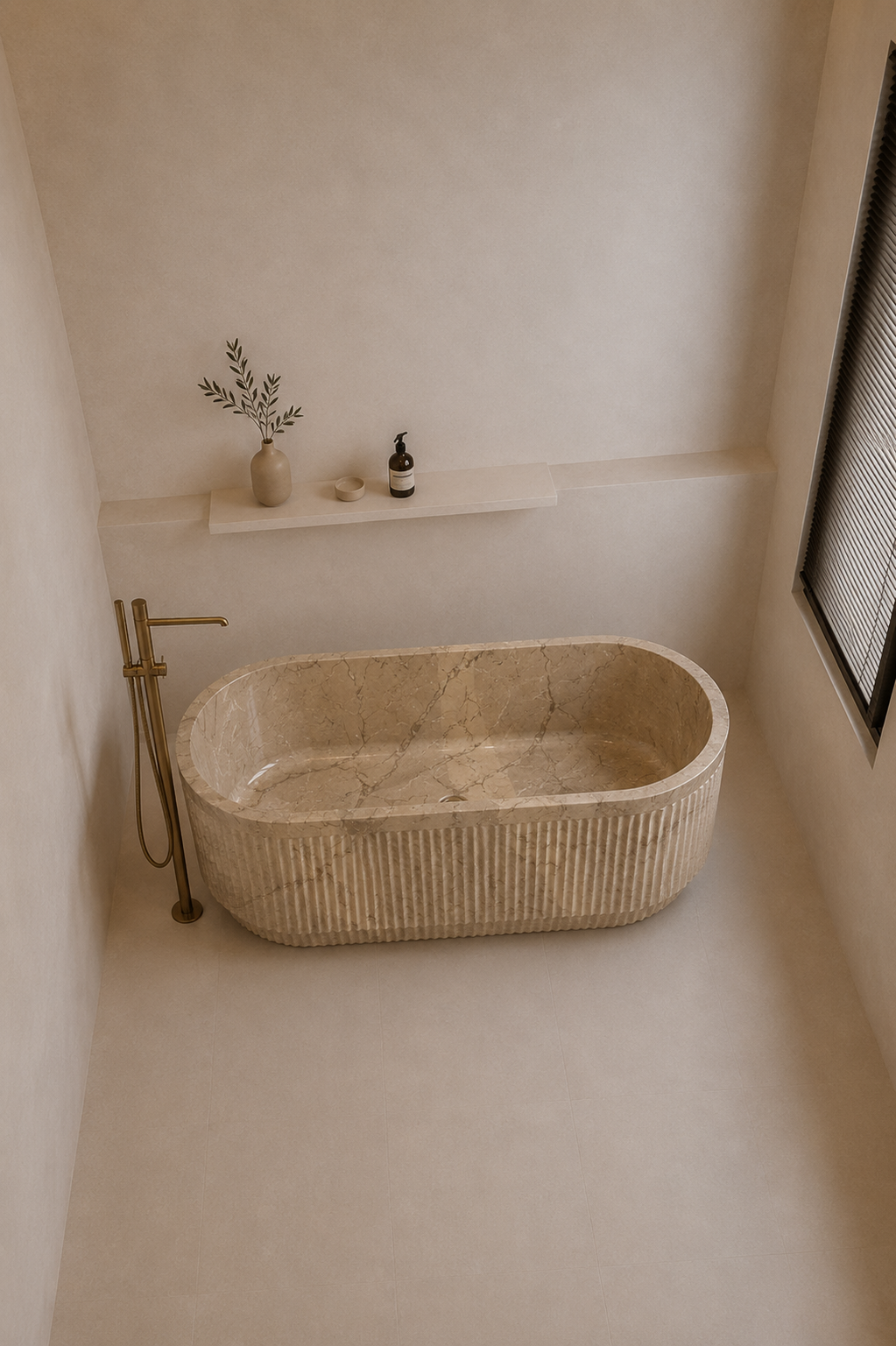 Terra Fluted Bath - View 2