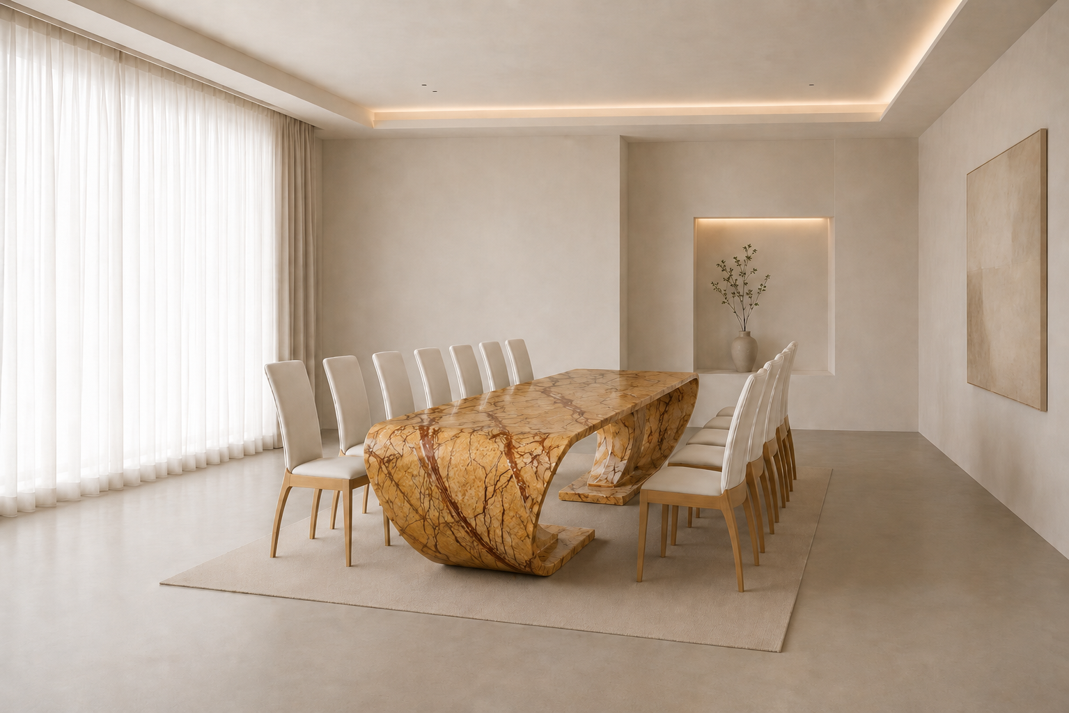 Sculptora Wave Table - Beige gold Aurex