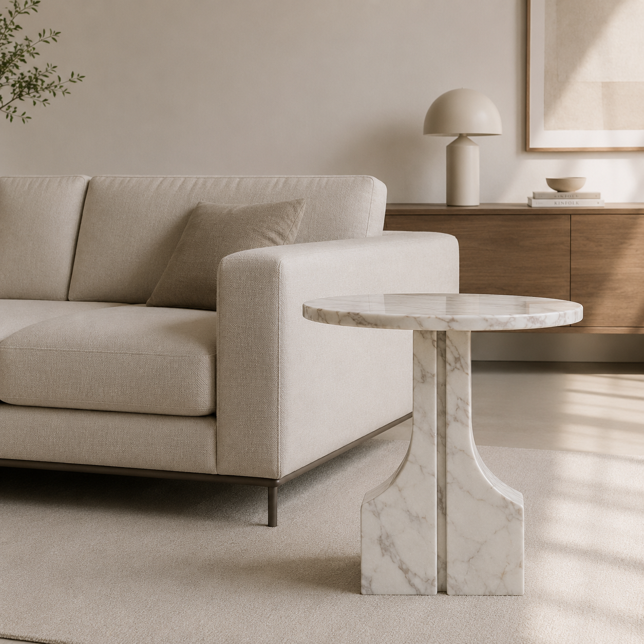 Ember Crest Side Table - Glacier Silk