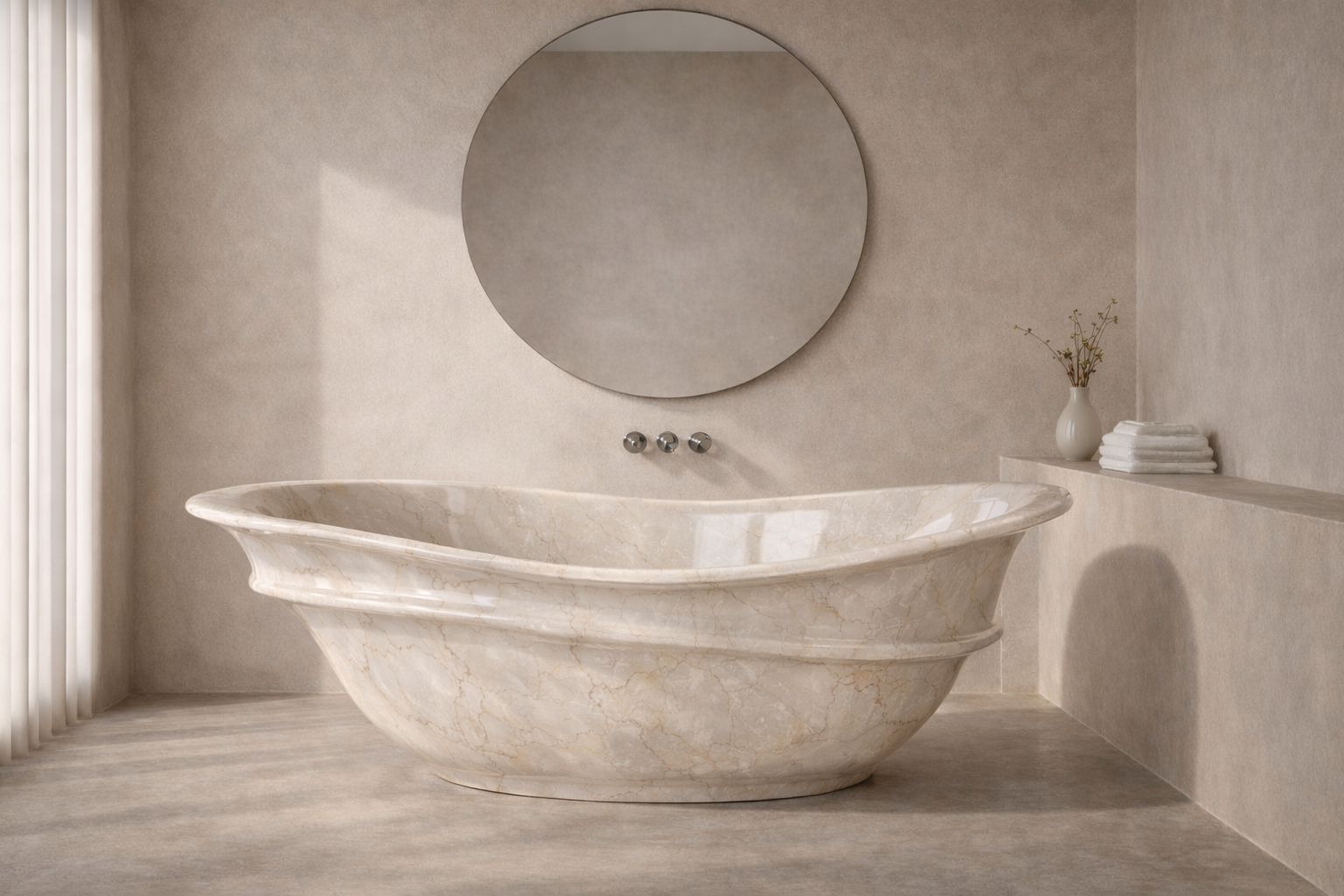 Terra Flame Stone Tub - View 1