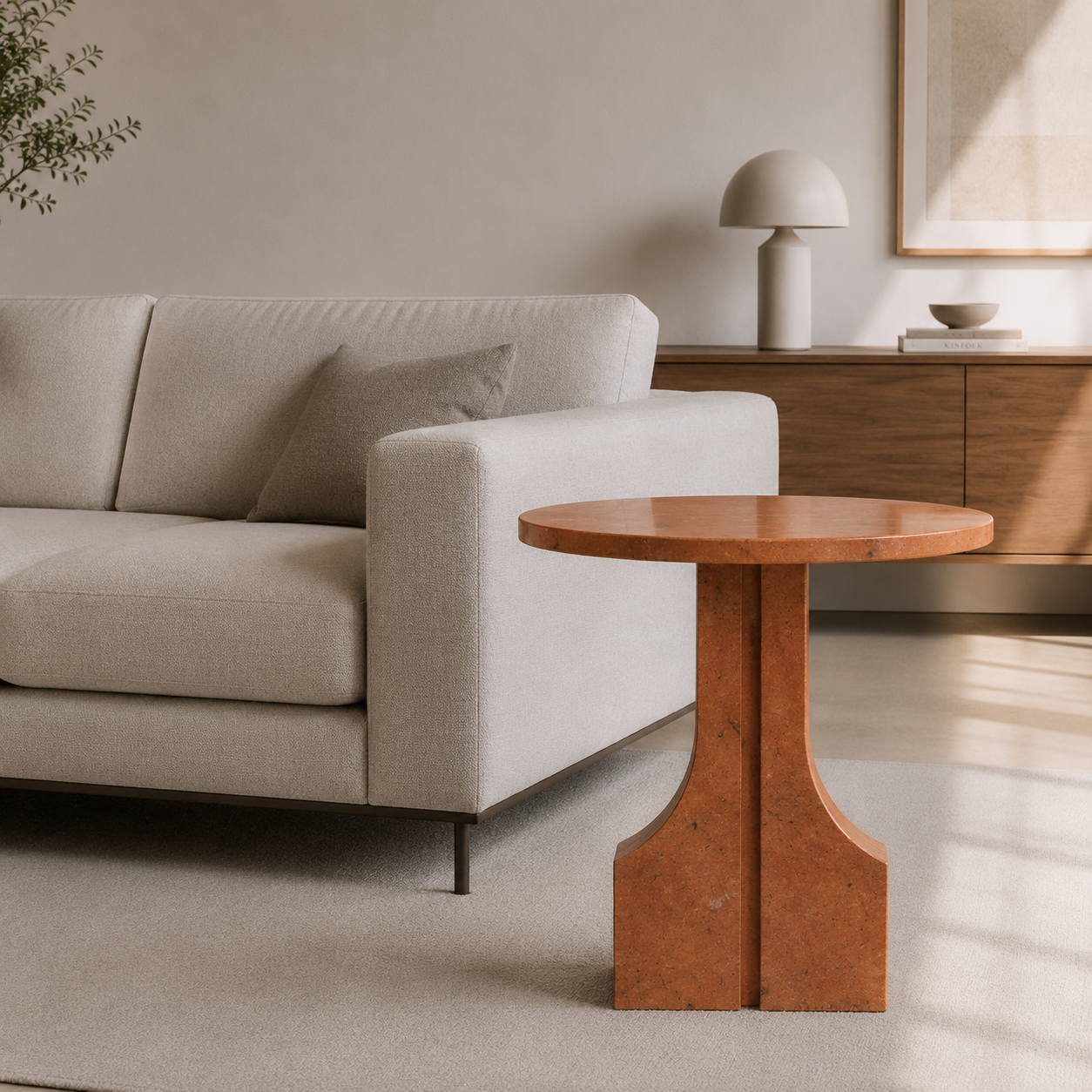 Ember Crest Side Table - Emberon Sandstone