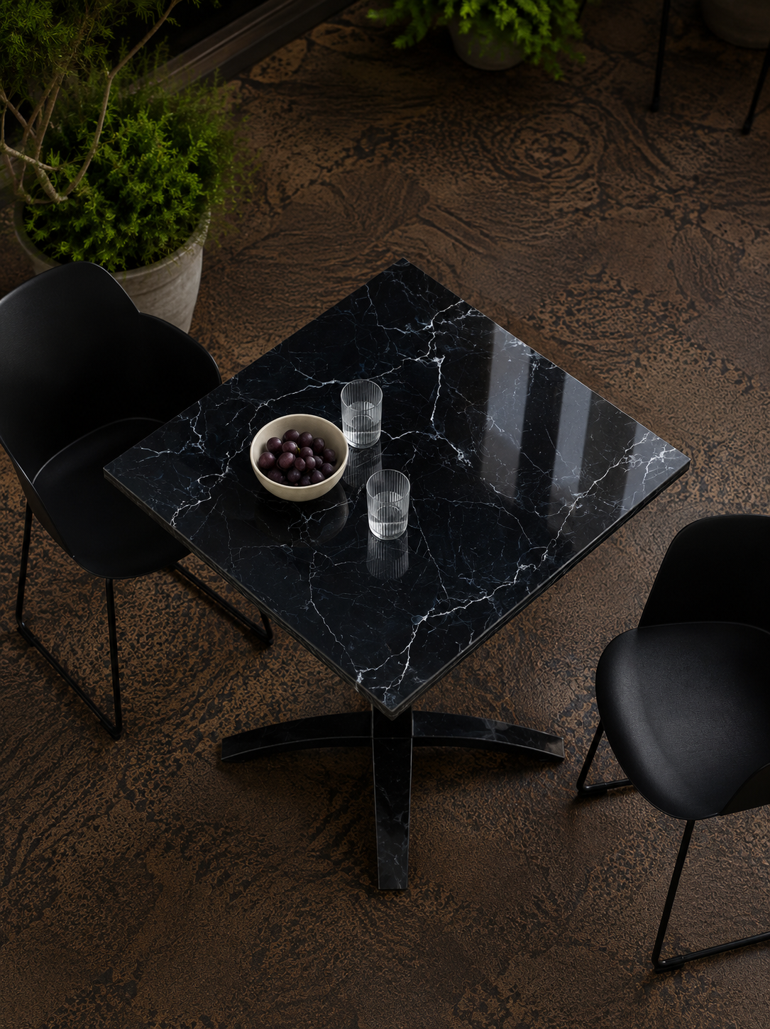 Lucentis Bistro Table - Nero Imperia
