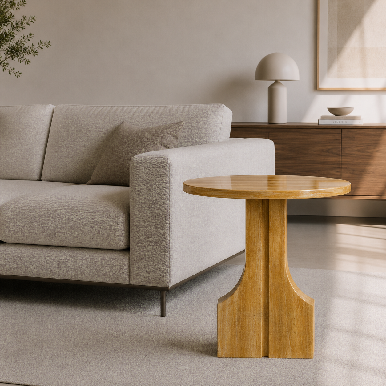 Ember Crest Side Table - Camelo Sandstone