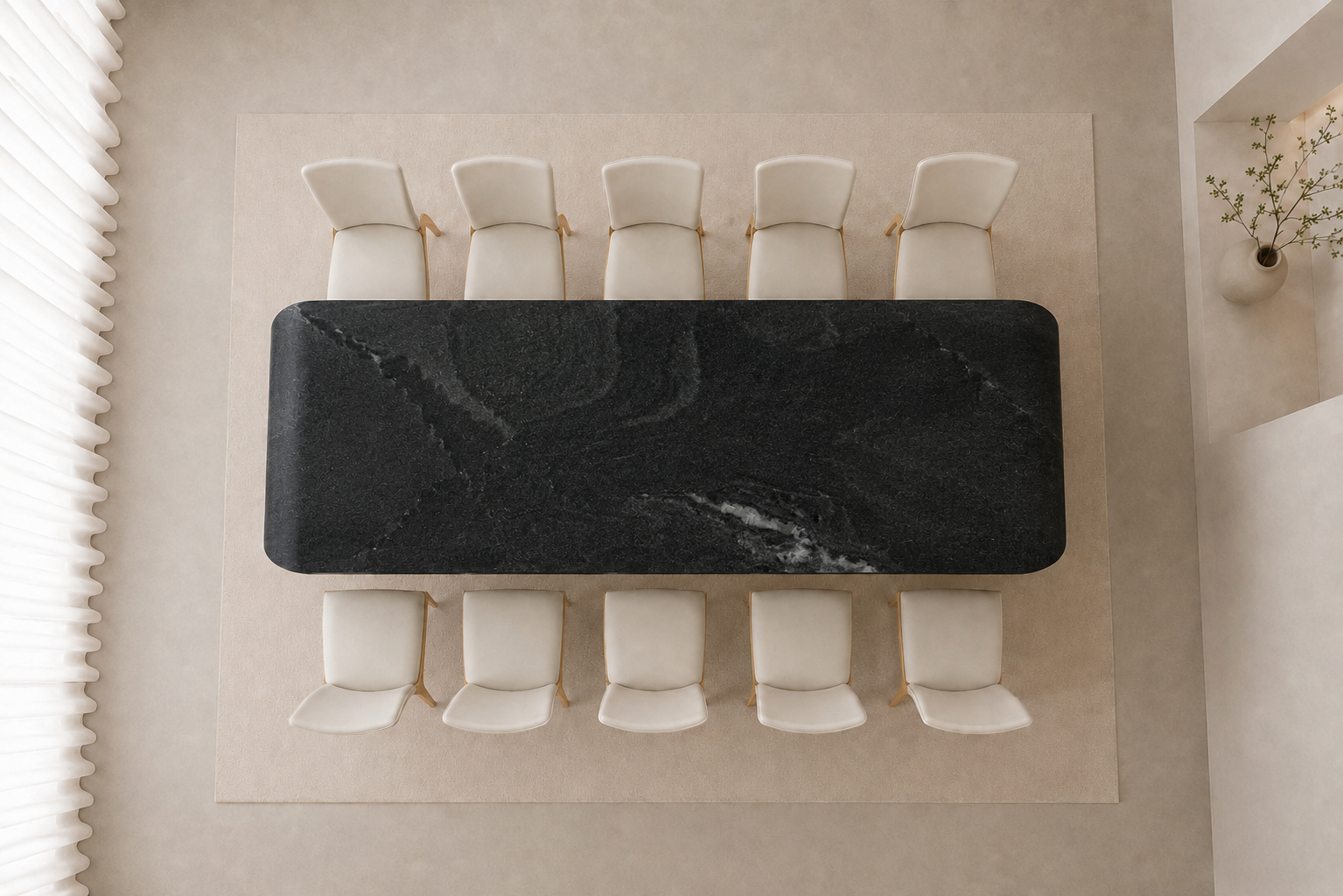 Sculptora Wave Table - Black valeriano