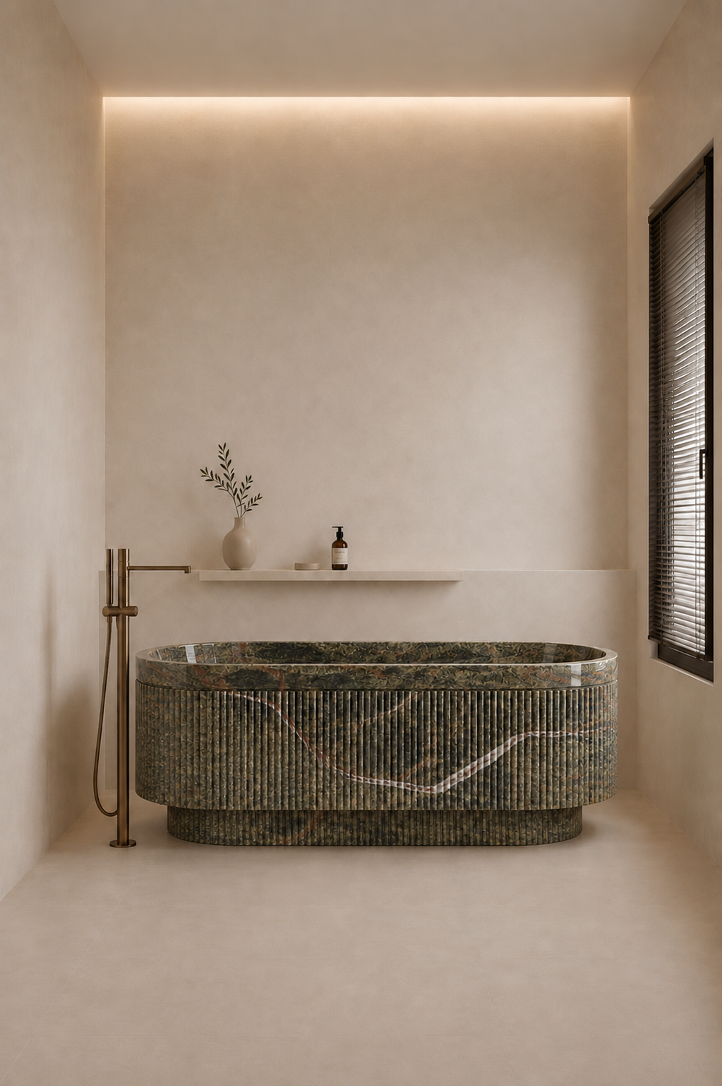 Terra Fluted Bath - Bidasaro green