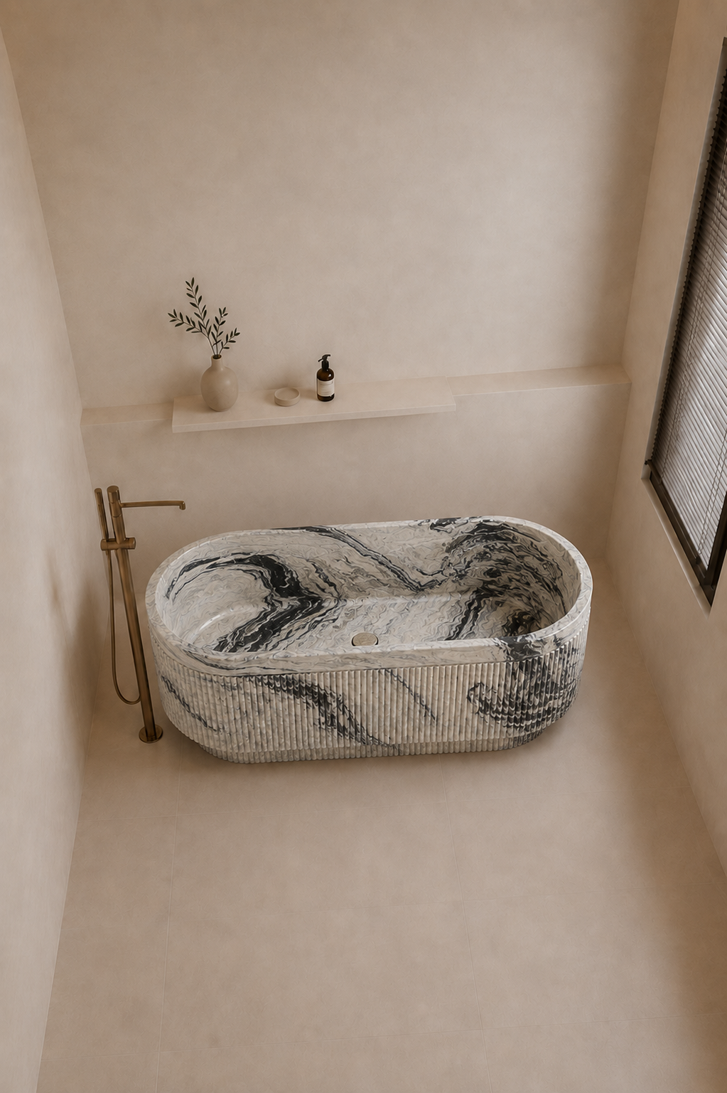 Terra Fluted Bath - View 2
