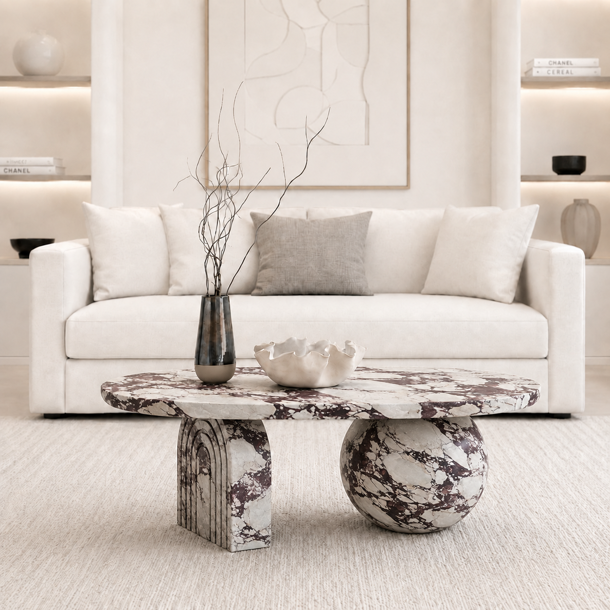 Terra Orb Coffee Table - Calacatta viola