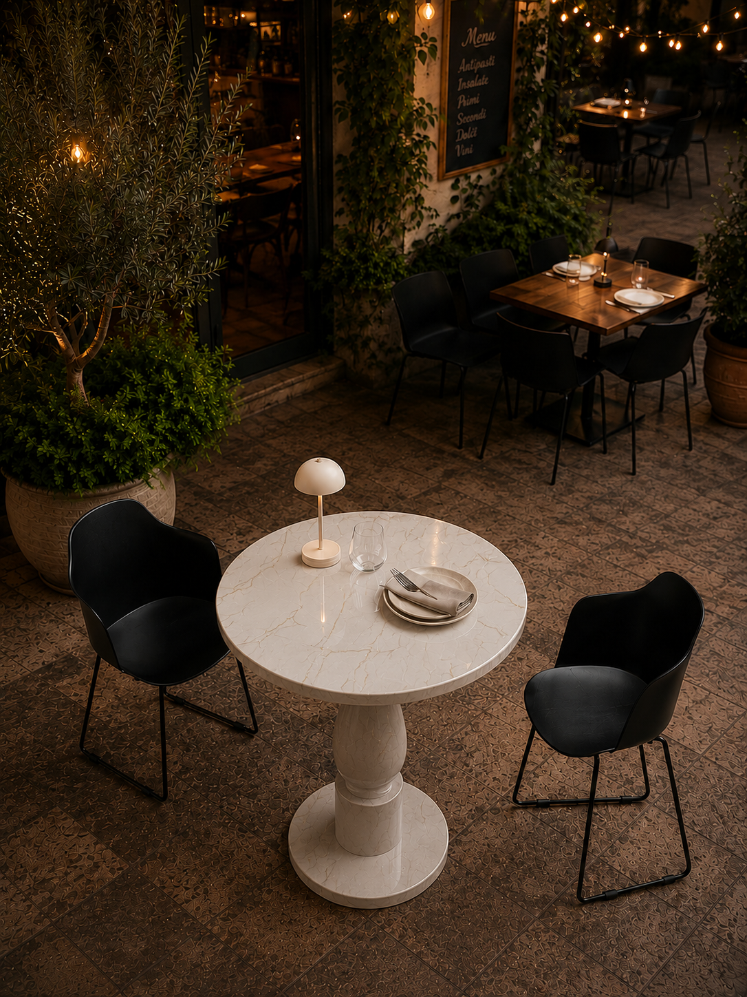 Milano Bistro Table - Botticino Oro