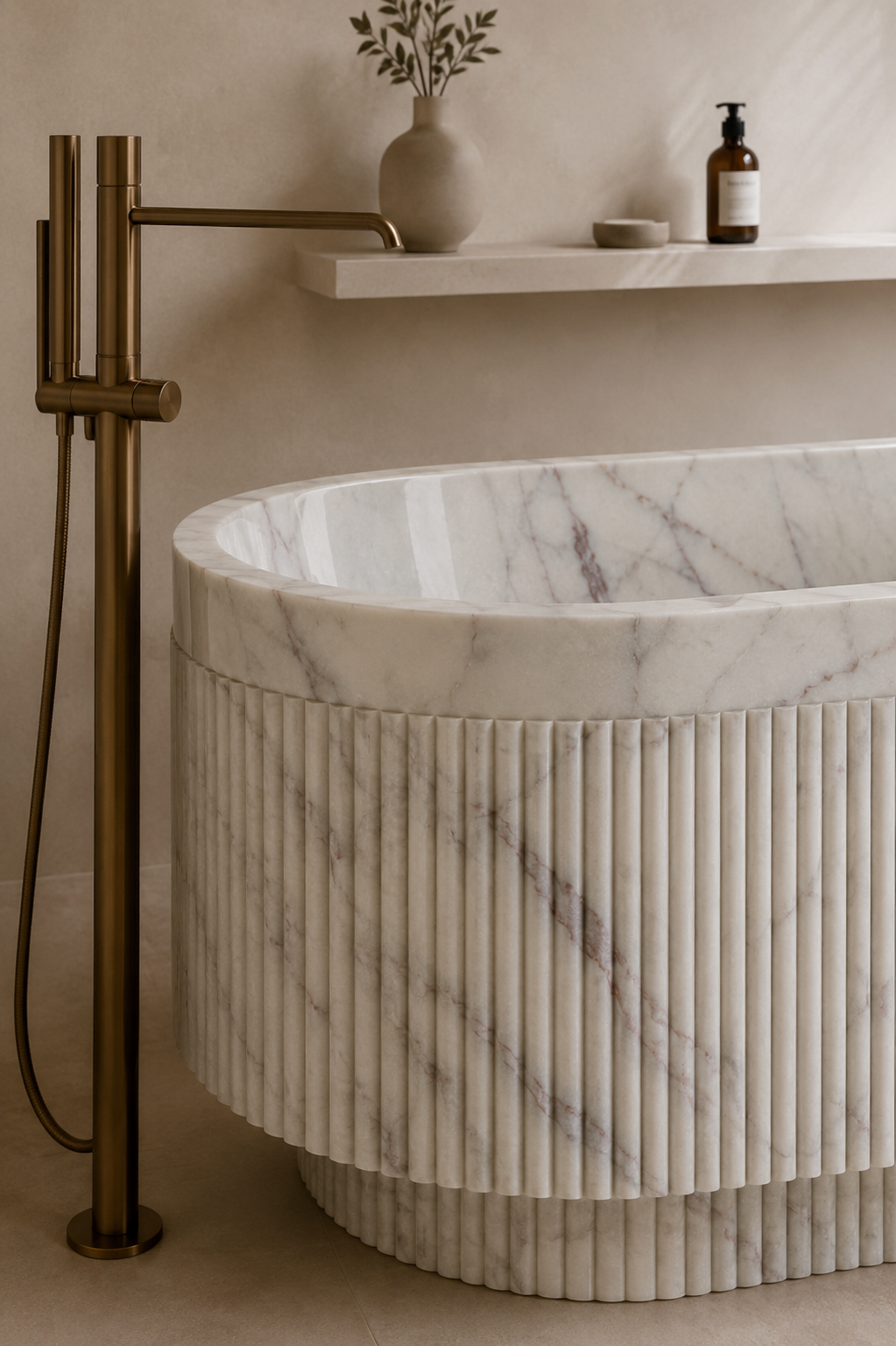 Terra Fluted Bath - View 3