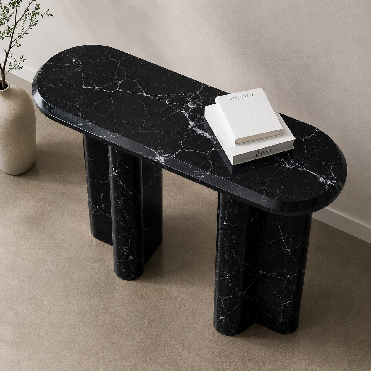Canyon Duo Console Table - Nero Imperia