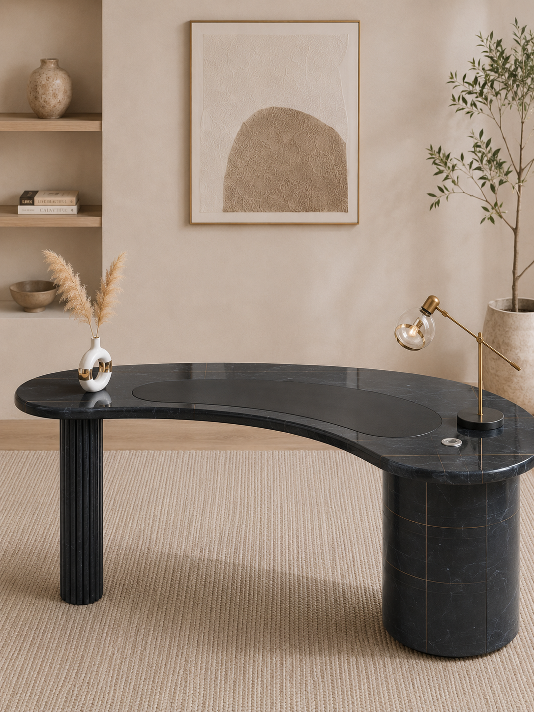 Monolith Curve Desk - Marquino Classico