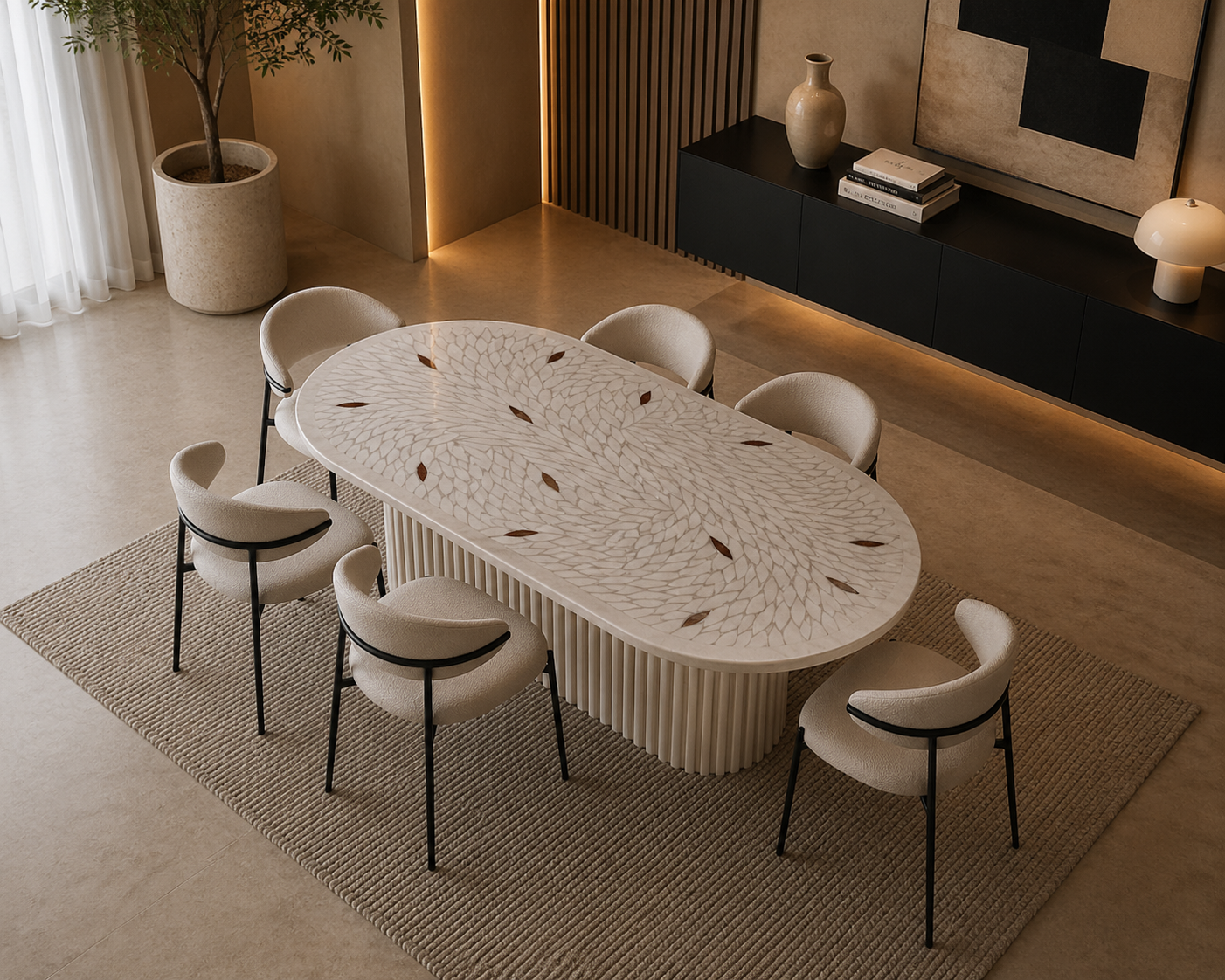Nerova Oval Dining Table - View 3