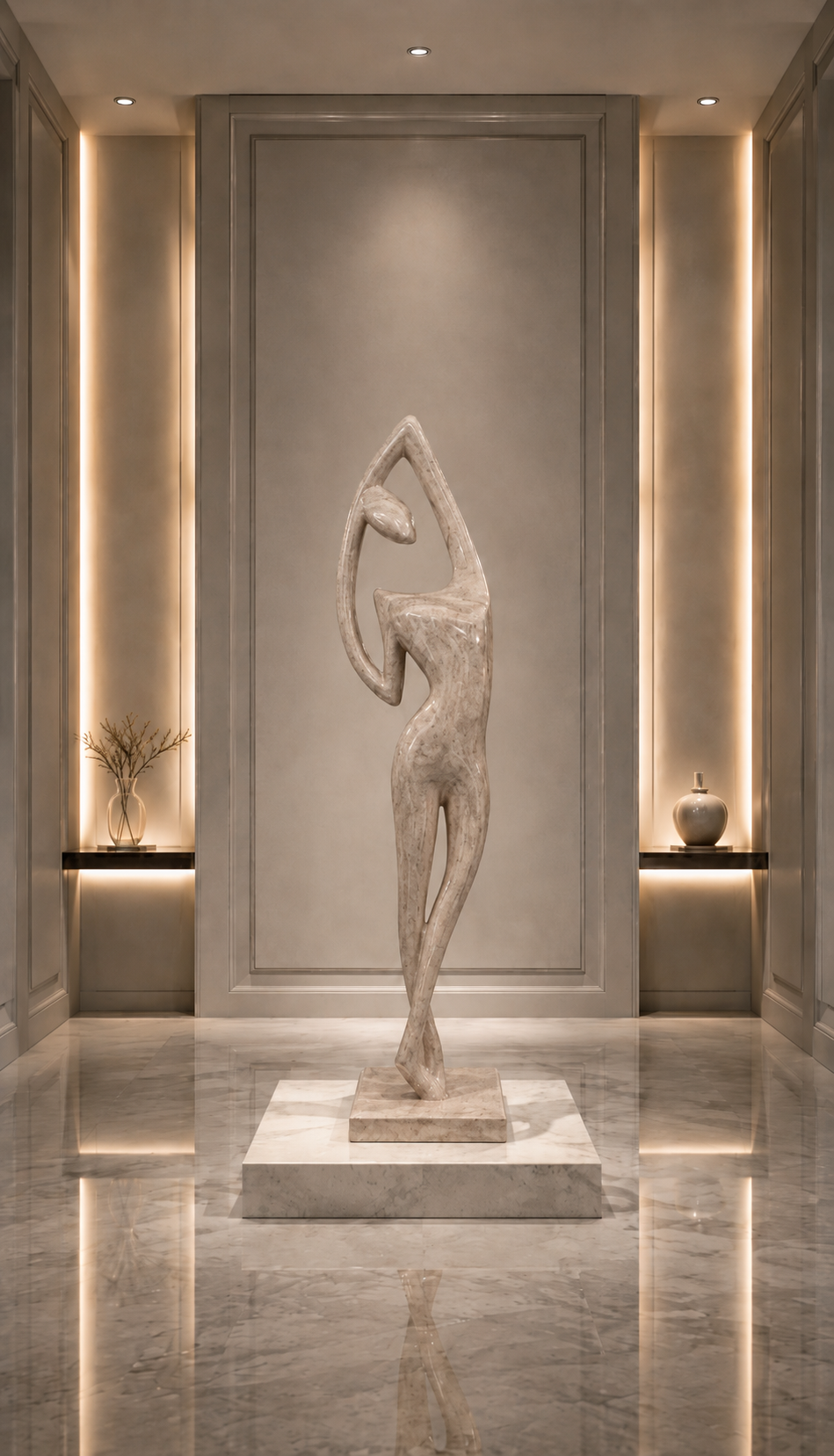 Celestial Form Sculpture - Beige Romano
