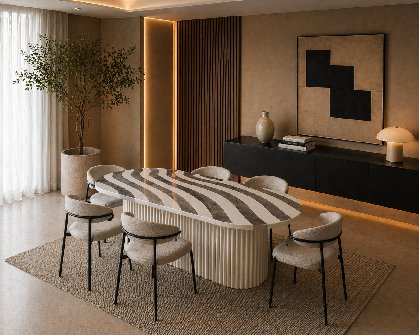 Nerova Oval Dining Table - View 2