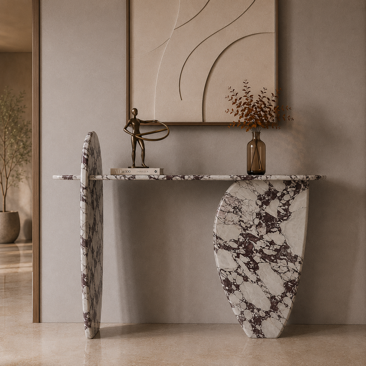 Obelisk Edge Console - Calacatta viola