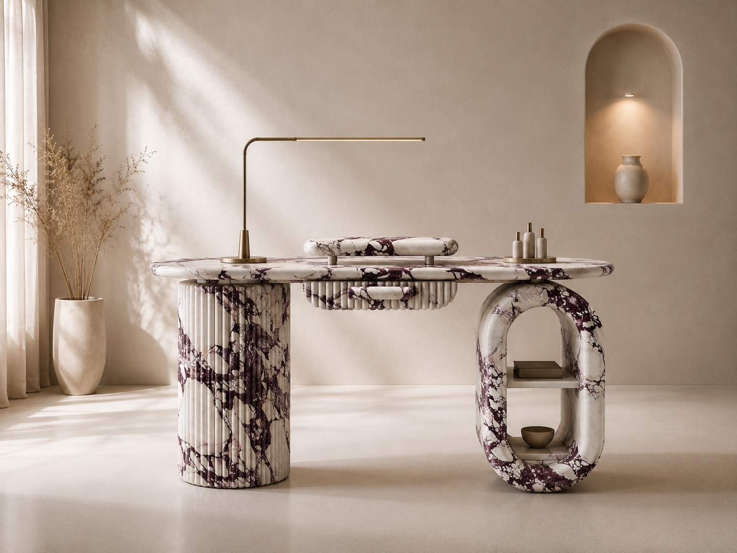 Aurelius Arch Desk - Calacatta viola