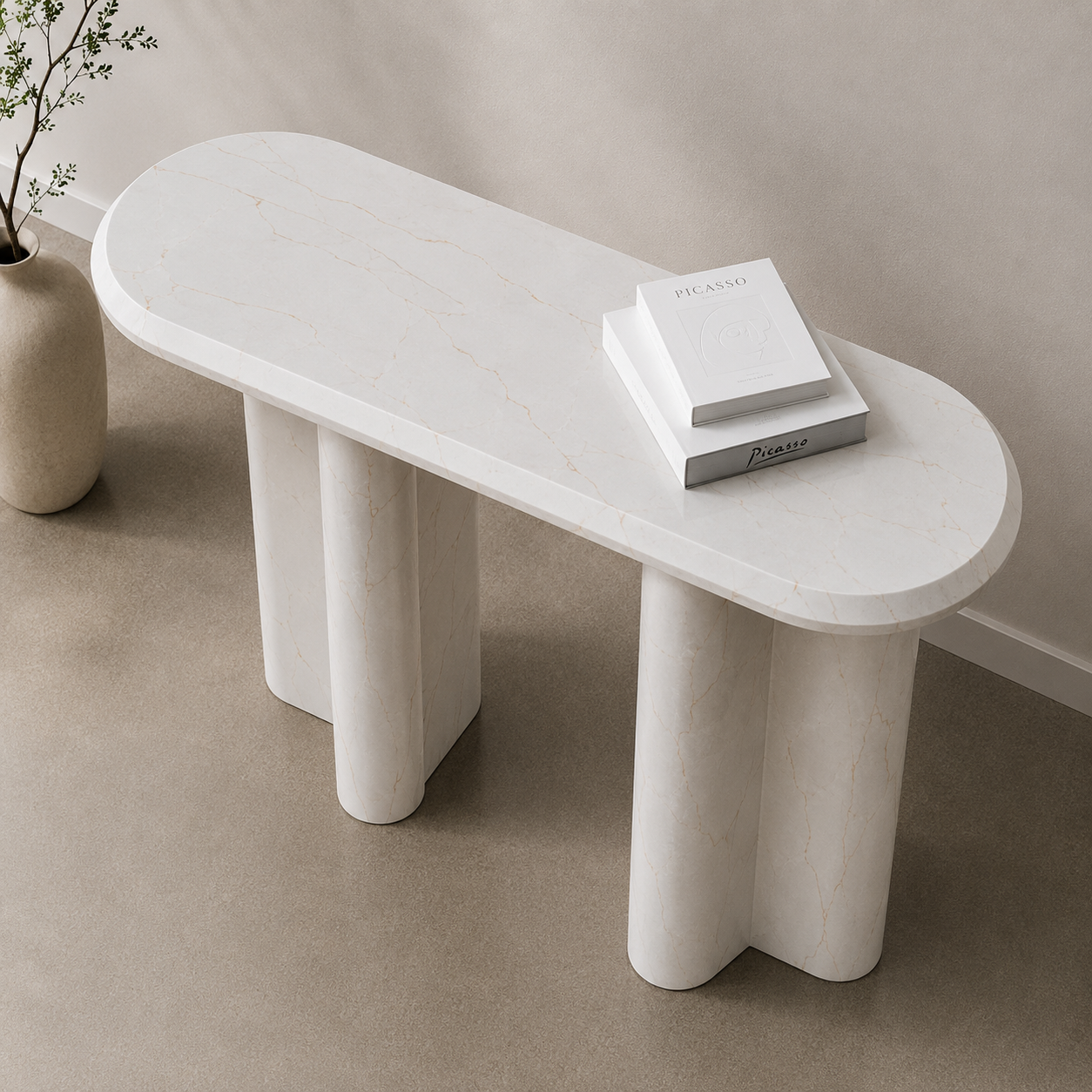 Canyon Duo Console Table - Botticino Oro