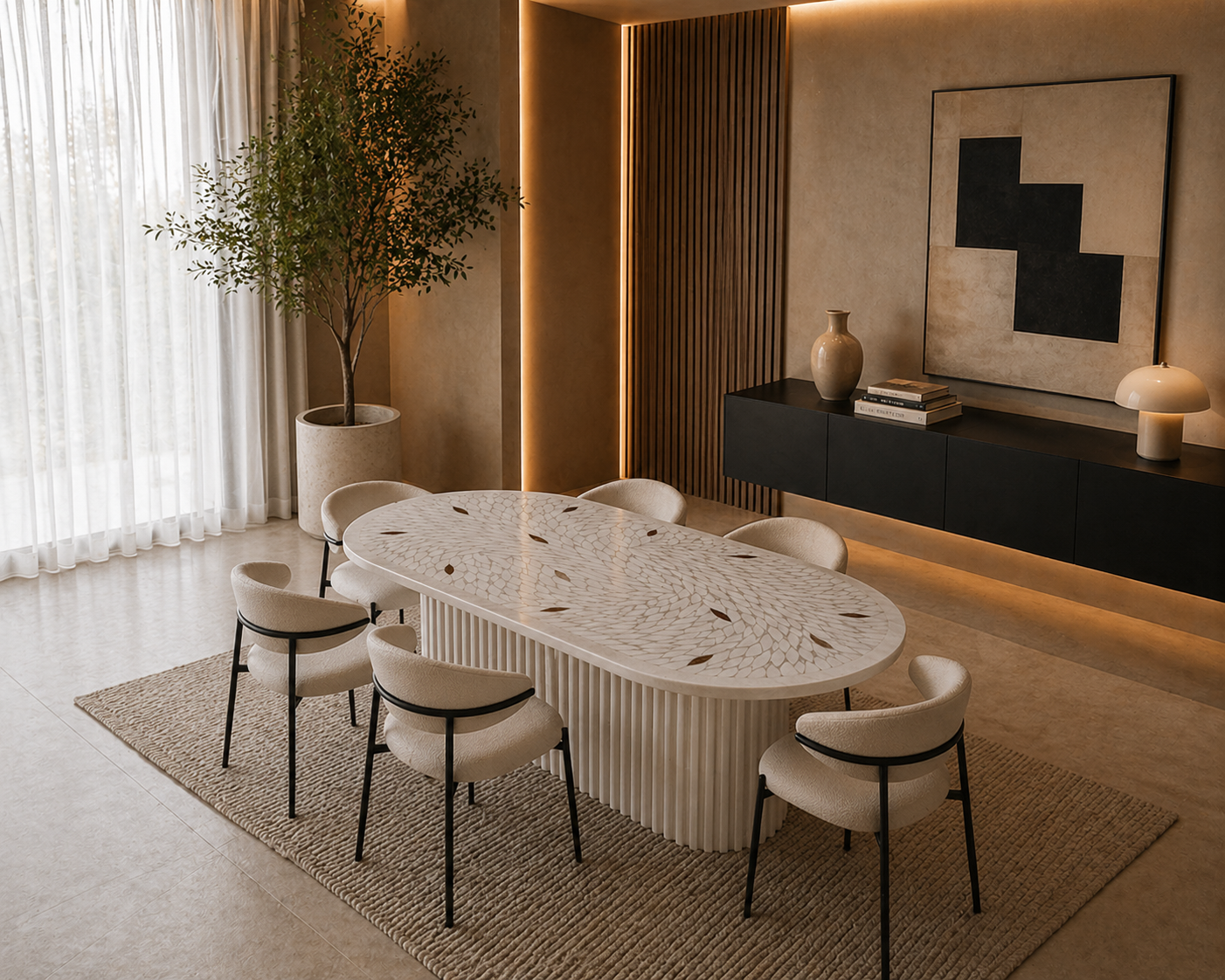 Nerova Oval Dining Table - View 4