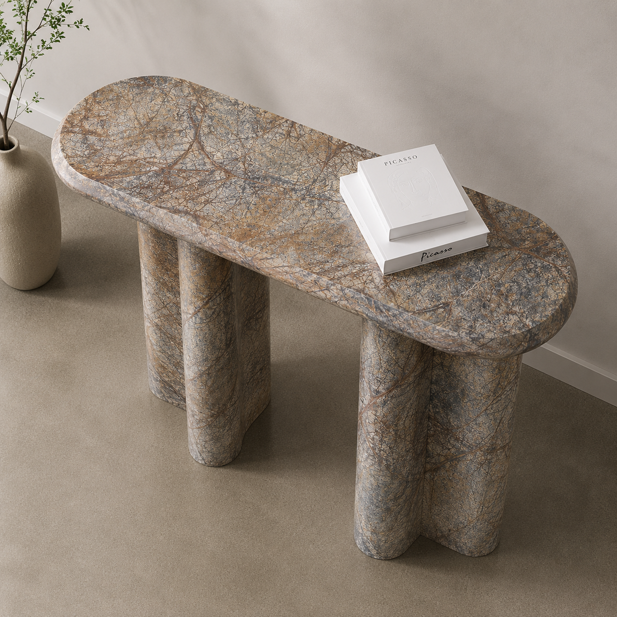 Canyon Duo Console Table - Beige brown Aurex