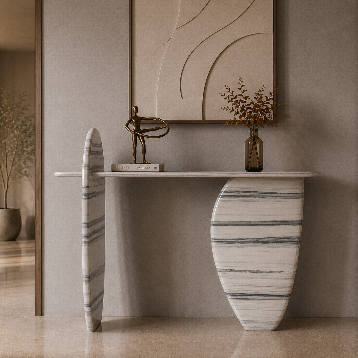 Obelisk Edge Console - Dualis Noir White