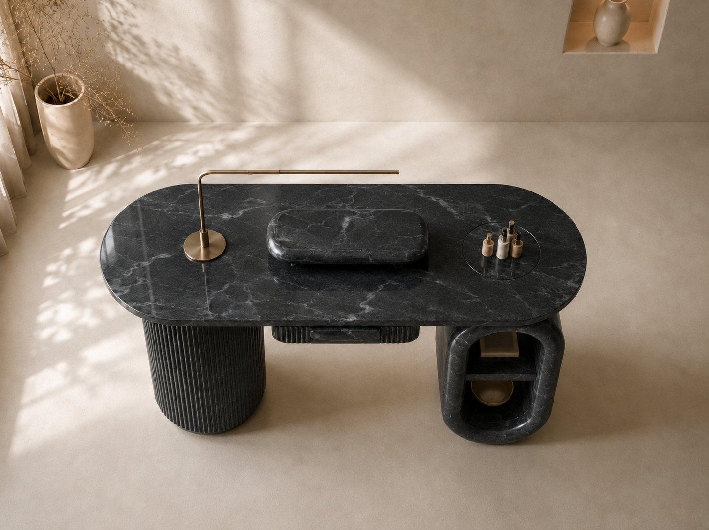 Aurelius Arch Desk - Black valeriano