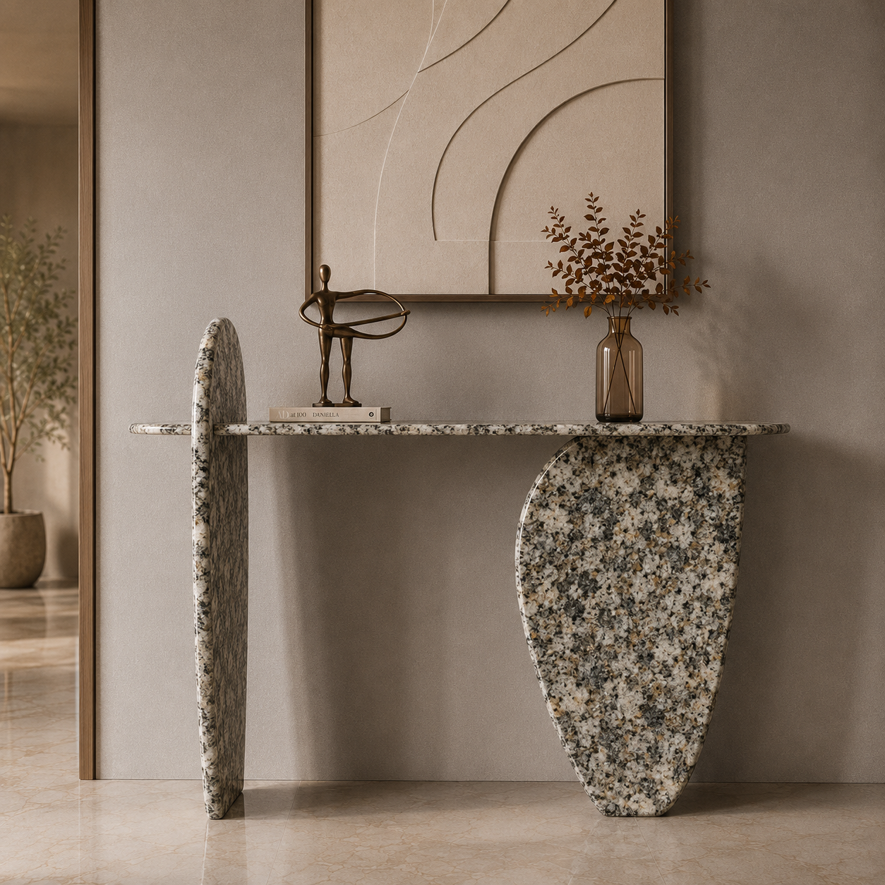 Obelisk Edge Console - Granito Rosavelle