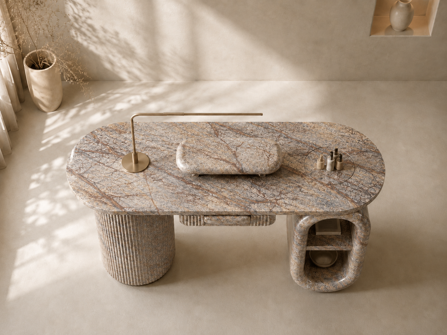 Aurelius Arch Desk - Beige brown Aurex