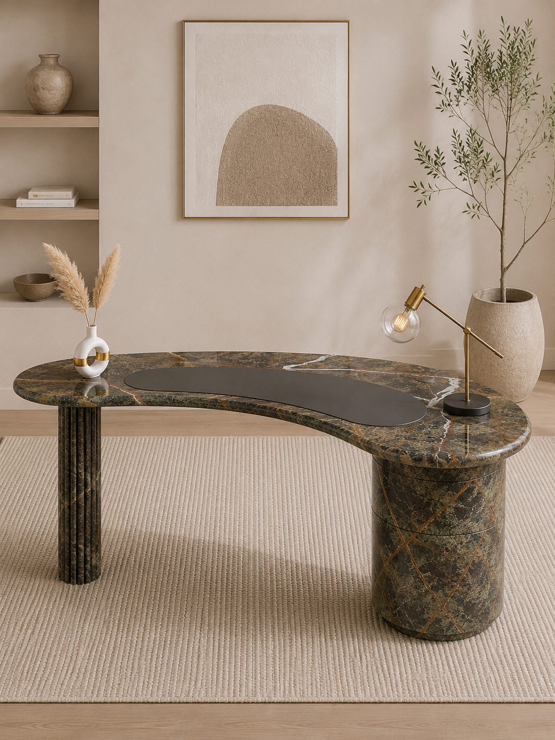 Monolith Curve Desk - Bidasaro green