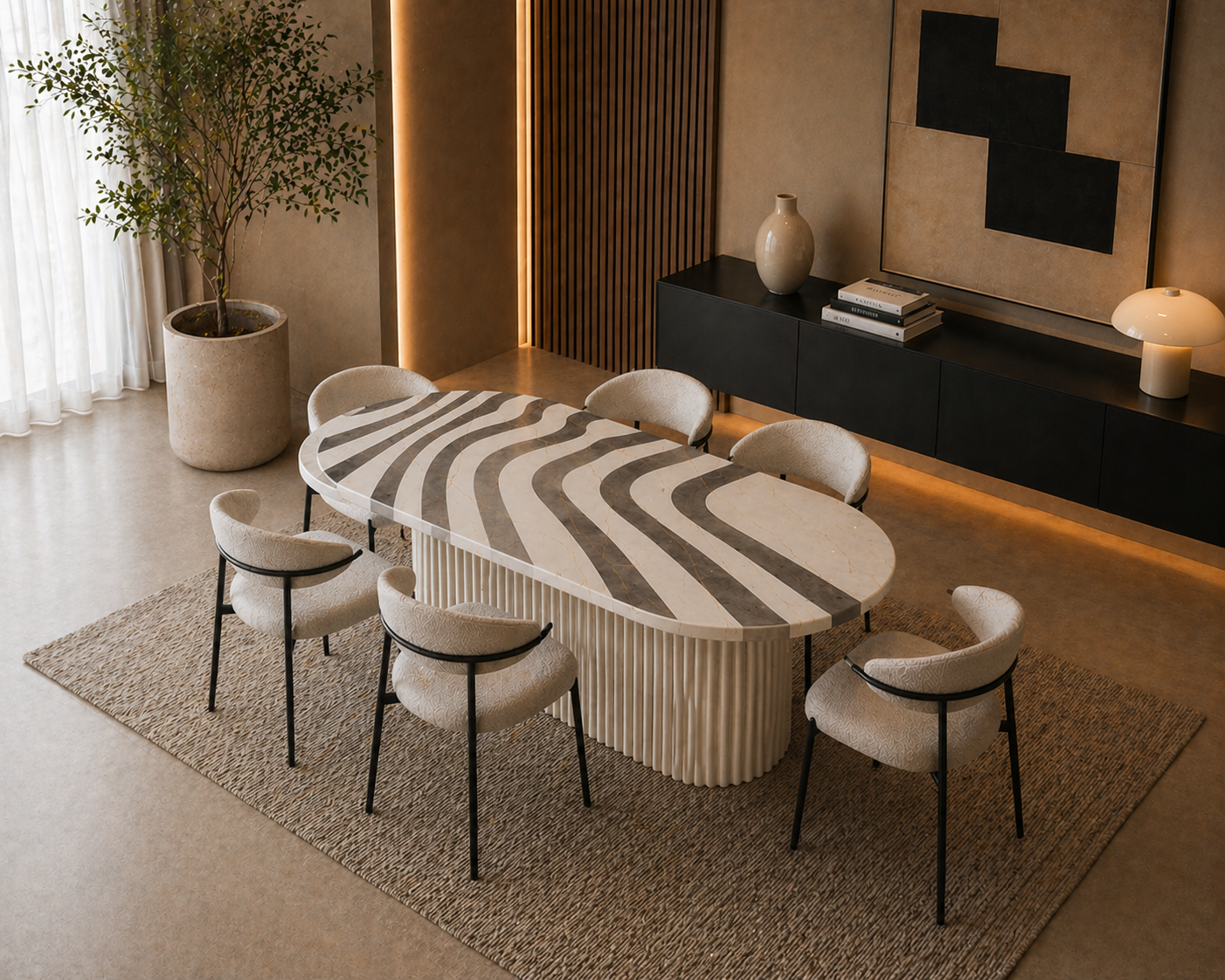 Nerova Oval Dining Table - View 3