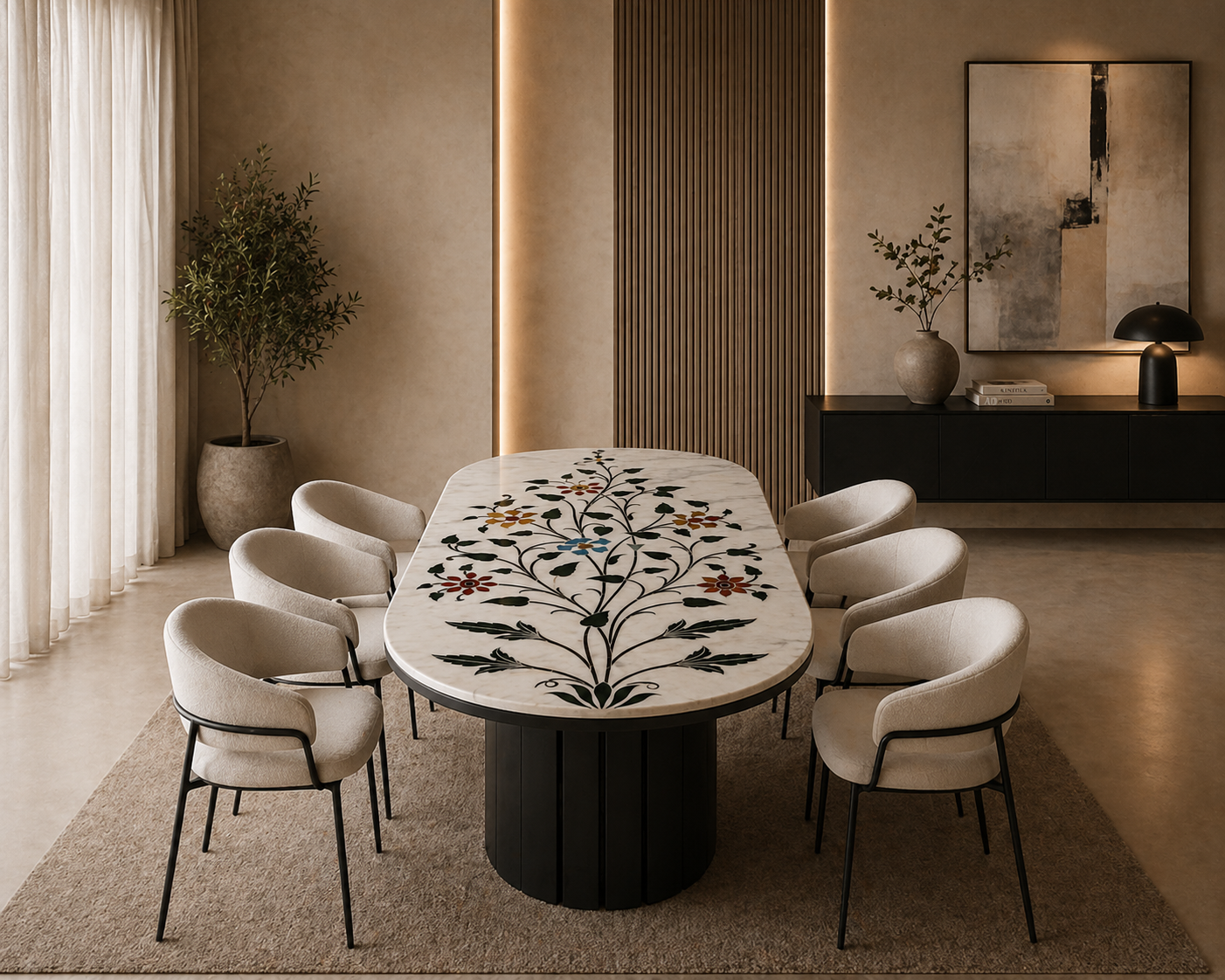 Nerova Oval Dining Table - View 3